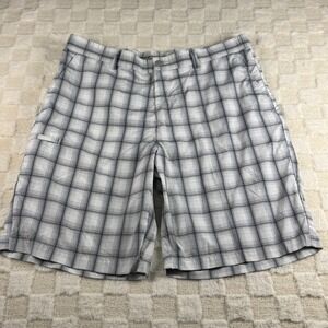 Grand Slam White Plaid Men's Shorts Size 36 with Side Leg Pocket